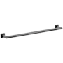 Emtek Modern Tubular 24" Towel Bar with Small Square Rosette Flat Black