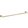 Emtek Modern Tubular 30" Towel Bar with Step Square Rosette Satin Brass