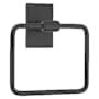 Emtek Transitional Brass Single Post Towel Ring Flat Black