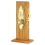 Emtek Oval Ribbon and Reed Mortise Style Complete Dummy Set Lifetime Polished Brass