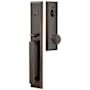 Emtek Melrose Full Plate Single Cylinder Keyed Entry Handleset with Belmont Interior Knob Oil Rubbed Bronze