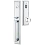 Emtek Melrose Full Plate Single Cylinder Keyed Entry Handleset with Belmont Interior Knob Polished Chrome