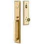 Emtek Melrose Full Plate Single Cylinder Keyed Entry Handleset with Belmont Interior Knob French Antique