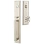 Emtek Melrose Full Plate Single Cylinder Keyed Entry Handleset with Egg Interior Knob Satin Nickel