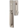 Emtek Melrose Full Plate Single Cylinder Keyed Entry Handleset with Egg Interior Knob Pewter