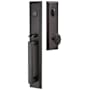 Emtek Melrose Full Plate Single Cylinder Keyed Entry Handleset with Egg Interior Knob Flat Black