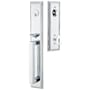 Emtek Melrose Full Plate Single Cylinder Keyed Entry Handleset with Egg Interior Knob Polished Chrome