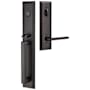 Emtek Melrose Left Handed Full Plate Single Cylinder Keyed Entry Handleset with Helios Interior Lever Flat Black