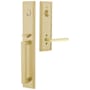 Emtek Melrose Right Handed Full Plate Single Cylinder Keyed Entry Handleset with Helios Interior Lever Satin Brass