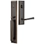 Emtek Melrose Right Handed Full Plate Single Cylinder Keyed Entry Handleset with Merrimack Interior Lever Oil Rubbed Bronze