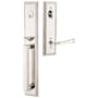Emtek Melrose Left Handed Full Plate Single Cylinder Keyed Entry Handleset with Merrimack Interior Lever Polished Nickel