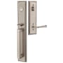 Emtek Melrose Right Handed Full Plate Single Cylinder Keyed Entry Handleset with Merrimack Interior Lever Pewter
