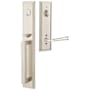 Emtek Melrose Right Handed Full Plate Single Cylinder Keyed Entry Handleset with Merrimack Interior Lever Satin Nickel