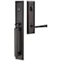 Emtek Melrose Right Handed Full Plate Single Cylinder Keyed Entry Handleset with Merrimack Interior Lever Flat Black