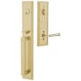 Emtek Melrose Right Handed Full Plate Single Cylinder Keyed Entry Handleset with Merrimack Interior Lever Satin Brass