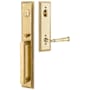 Emtek Melrose Right Handed Full Plate Single Cylinder Keyed Entry Handleset with Merrimack Interior Lever French Antique