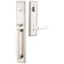 Emtek Melrose Right Handed Full Plate Single Cylinder Keyed Entry Handleset with Milano Interior Lever Polished Nickel