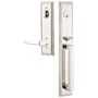Emtek Melrose Right Handed Full Plate Single Cylinder Keyed Entry Handleset with Milano Interior Lever Polished Nickel