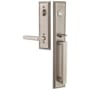 Emtek Melrose Right Handed Full Plate Single Cylinder Keyed Entry Handleset with Milano Interior Lever Pewter