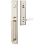 Emtek Melrose Right Handed Full Plate Single Cylinder Keyed Entry Handleset with Milano Interior Lever Satin Nickel