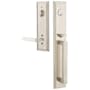 Emtek Melrose Right Handed Full Plate Single Cylinder Keyed Entry Handleset with Milano Interior Lever Satin Nickel