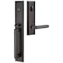 Emtek Melrose Right Handed Full Plate Single Cylinder Keyed Entry Handleset with Milano Interior Lever Flat Black