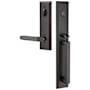 Emtek Melrose Right Handed Full Plate Single Cylinder Keyed Entry Handleset with Milano Interior Lever Flat Black