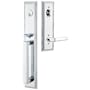Emtek Melrose Right Handed Full Plate Single Cylinder Keyed Entry Handleset with Milano Interior Lever Polished Chrome