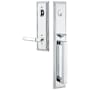 Emtek Melrose Right Handed Full Plate Single Cylinder Keyed Entry Handleset with Milano Interior Lever Polished Chrome