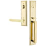 Emtek Melrose Right Handed Full Plate Single Cylinder Keyed Entry Handleset with Milano Interior Lever Unlacquered Brass