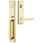Emtek Melrose Right Handed Full Plate Single Cylinder Keyed Entry Handleset with Milano Interior Lever Lifetime Polished Brass