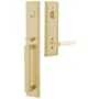 Emtek Melrose Right Handed Full Plate Single Cylinder Keyed Entry Handleset with Milano Interior Lever Satin Brass