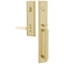 Emtek Melrose Right Handed Full Plate Single Cylinder Keyed Entry Handleset with Milano Interior Lever Satin Brass
