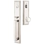 Emtek Melrose Full Plate Single Cylinder Keyed Entry Handleset with Norwich Interior Knob Polished Nickel