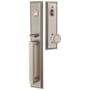 Emtek Melrose Full Plate Single Cylinder Keyed Entry Handleset with Norwich Interior Knob Pewter