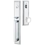 Emtek Melrose Full Plate Single Cylinder Keyed Entry Handleset with Norwich Interior Knob Polished Chrome