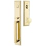 Emtek Melrose Full Plate Single Cylinder Keyed Entry Handleset with Norwich Interior Knob Lifetime Polished Brass