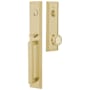 Emtek Melrose Full Plate Single Cylinder Keyed Entry Handleset with Norwich Interior Knob Satin Brass
