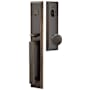 Emtek Melrose Full Plate Single Cylinder Keyed Entry Handleset with Providence Interior Knob Oil Rubbed Bronze