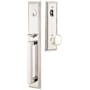 Emtek Melrose Full Plate Single Cylinder Keyed Entry Handleset with Providence Interior Knob Polished Nickel