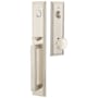 Emtek Melrose Full Plate Single Cylinder Keyed Entry Handleset with Providence Interior Knob Satin Nickel