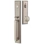 Emtek Melrose Full Plate Single Cylinder Keyed Entry Handleset with Providence Interior Knob Pewter