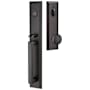 Emtek Melrose Full Plate Single Cylinder Keyed Entry Handleset with Providence Interior Knob Flat Black
