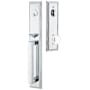 Emtek Melrose Full Plate Single Cylinder Keyed Entry Handleset with Providence Interior Knob Polished Chrome