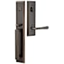 Emtek Melrose Left Handed Full Plate Single Cylinder Keyed Entry Handleset with Turino Interior Lever Oil Rubbed Bronze
