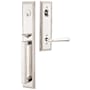 Emtek Melrose Left Handed Full Plate Single Cylinder Keyed Entry Handleset with Turino Interior Lever Polished Nickel