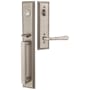 Emtek Melrose Right Handed Full Plate Single Cylinder Keyed Entry Handleset with Turino Interior Lever Pewter