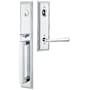 Emtek Melrose Left Handed Full Plate Single Cylinder Keyed Entry Handleset with Turino Interior Lever Polished Chrome