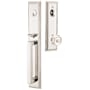 Emtek Melrose Full Plate Single Cylinder Keyed Entry Handleset with Waverly Interior Knob Polished Nickel