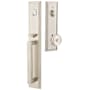 Emtek Melrose Full Plate Single Cylinder Keyed Entry Handleset with Waverly Interior Knob Satin Nickel